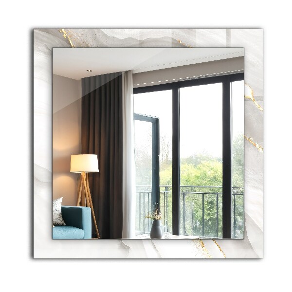 Rektangulär spegel med tryckt ram Grå marmor