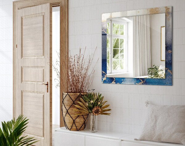 Rektangulär spegel med tryckt ram Abstrakt konst