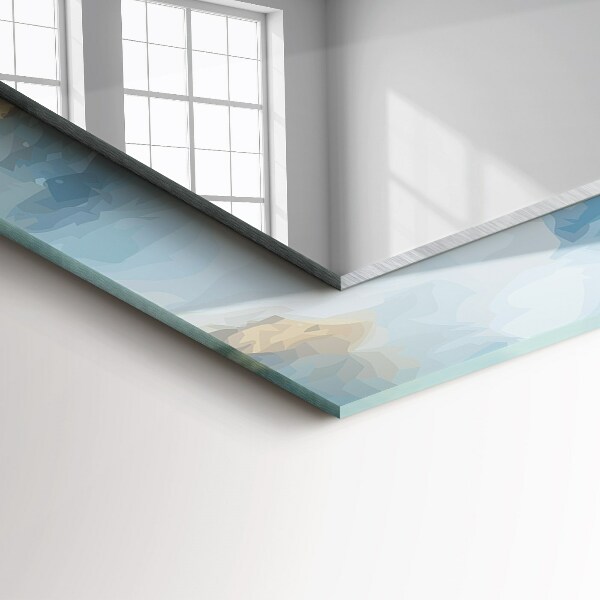 Spegel med tryck Etniskt motiv i färger