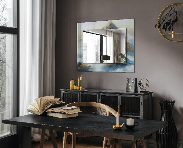 Spegel med tryck Etniskt motiv i färger