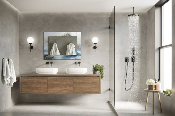 Spegel med tryck Etniskt motiv i färger