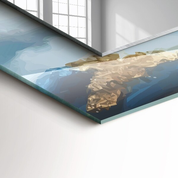 Spegel med tryck Etniskt motiv i färger