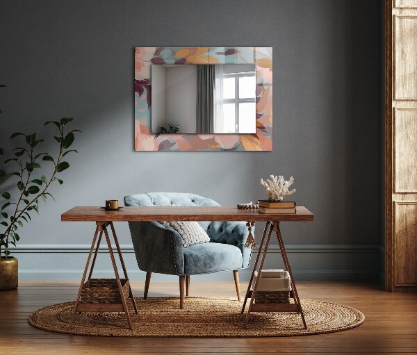 Rektangulär spegel med tryckt ram Glada katter