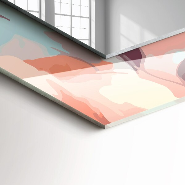 Rektangulär spegel med tryckt ram Glada katter