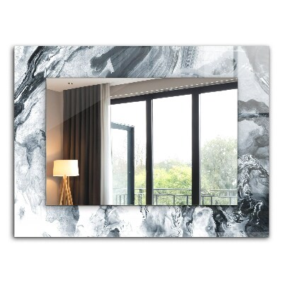 Rektangulär spegel med tryckt ram Höstträd