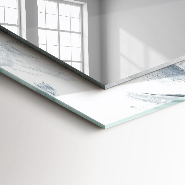 Rektangulär spegel med tryckt ram Höstträd