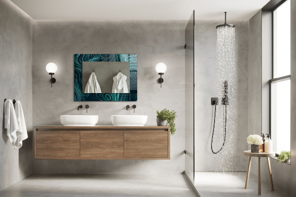 Spegel med tryck Texturerad sten