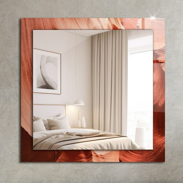 Rektangulär spegel med tryckt ram Motiverande fontän