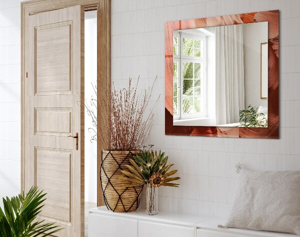 Rektangulär spegel med tryckt ram Motiverande fontän