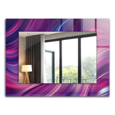 Rektangulär spegel med tryckt ram Färgglada palmer motiv