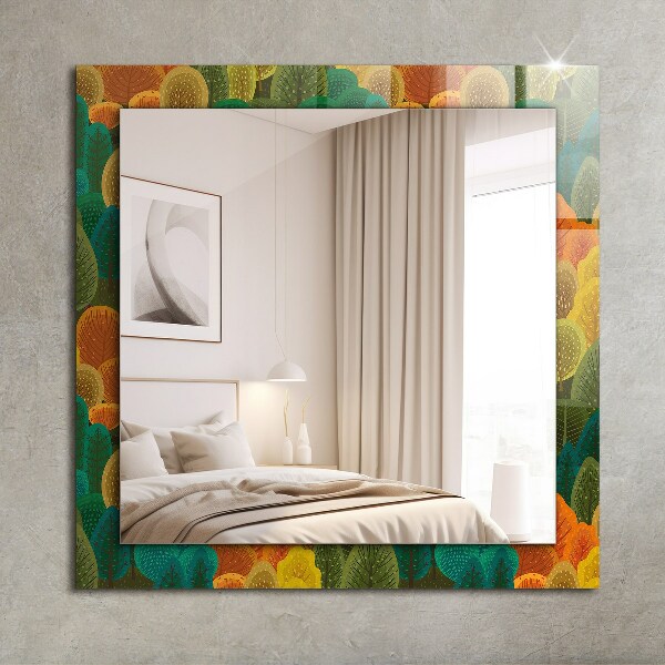 Spegel med tryckt ram Skalleformade rosor