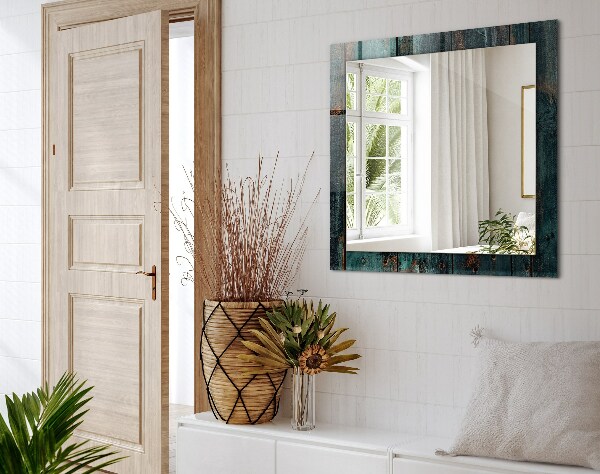 Spegel med tryckt ram Färgglada tropiska löv