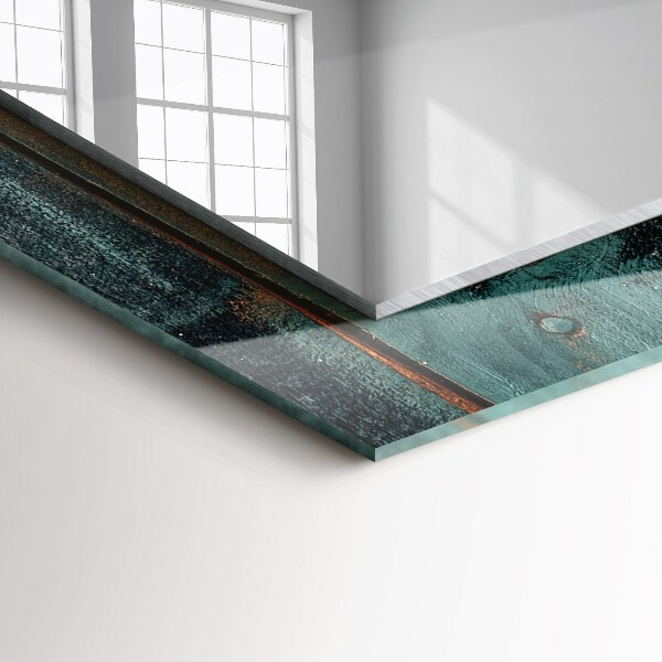 Spegel med tryckt ram Färgglada tropiska löv