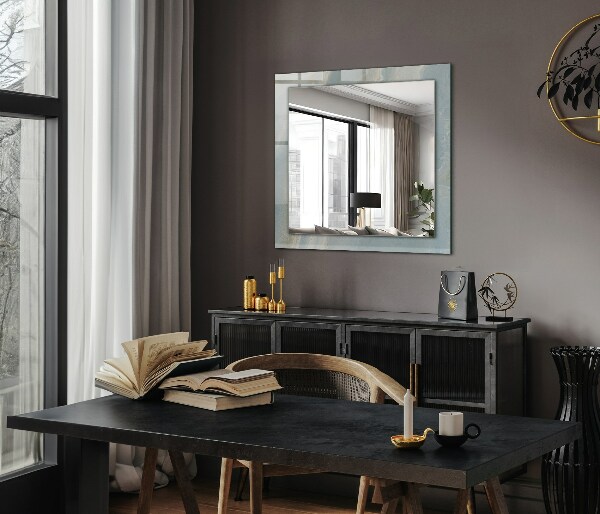 Spegel med tryckt ram Blommotiv