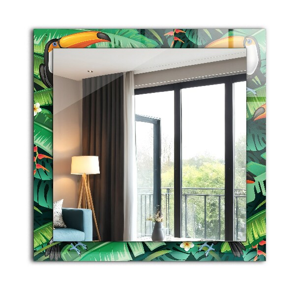 Spegel med tryck Turkos geometriska mönster