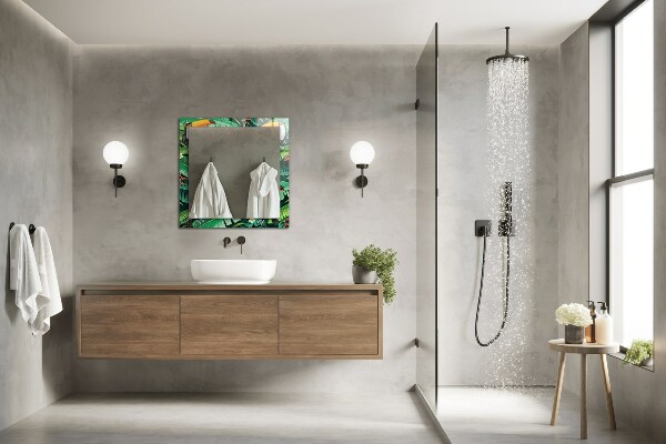 Spegel med tryck Turkos geometriska mönster