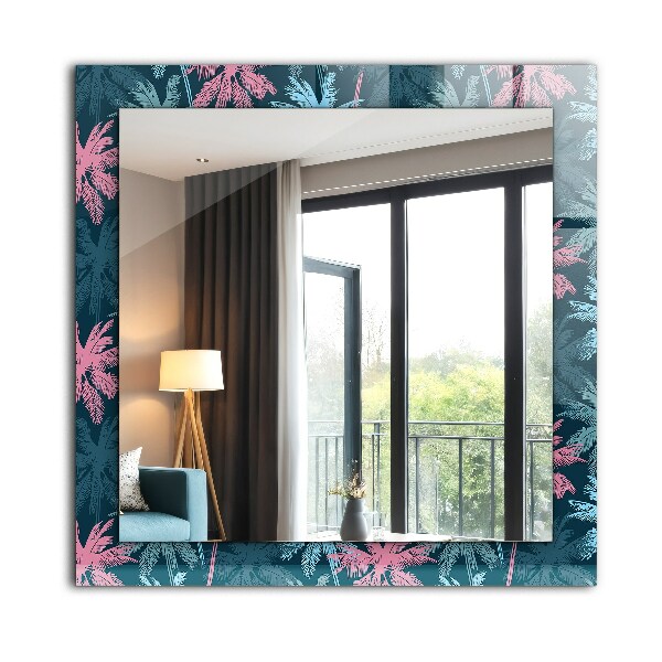 Spegel med tryckt ram Strukturerad träpanel