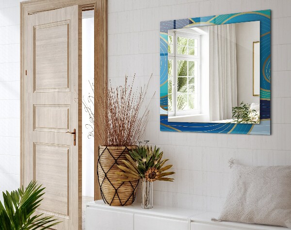 Rektangulär spegel med tryckt ram Vita blad av ett påskägg