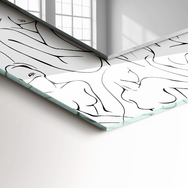 Rektangulär spegel med tryckt ram Abstrakt lava