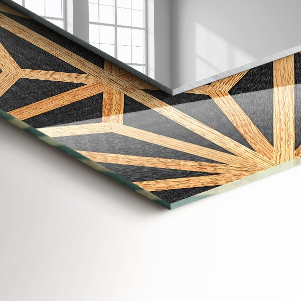 Spegel med tryckt ram Geometriskt benmönster