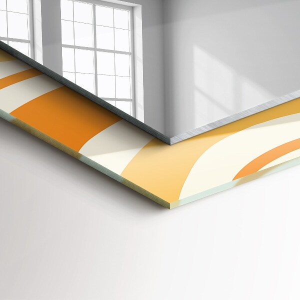 Spegel med tryckt ram Svart och grått tema