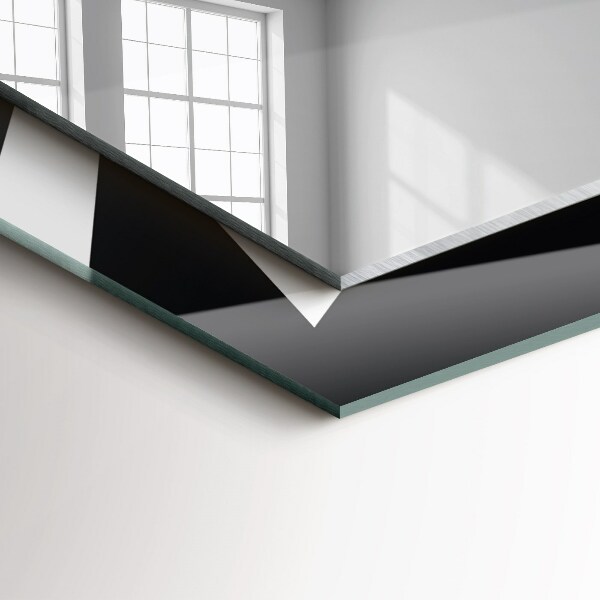 Spegel med tryckt ram Geometriska motiv i vitt och svart