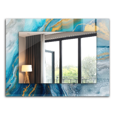 Spegel med tryckt ram Astratta frotté i marmorfärg