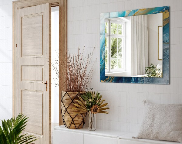 Spegel med tryckt ram Astratta frotté i marmorfärg