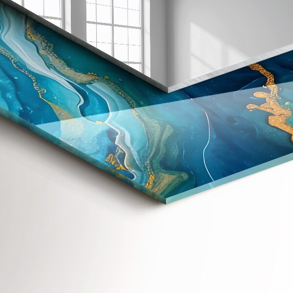 Spegel med tryckt ram Astratta frotté i marmorfärg