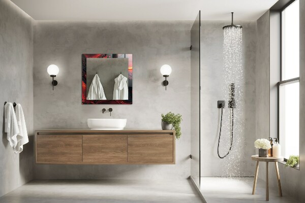 Spegel med tryckt ram Färgglada lava Astrata