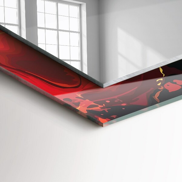 Spegel med tryckt ram Färgglada lava Astrata