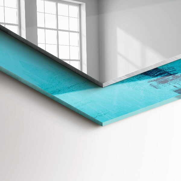 Spegel med tryck Astratas blå konst