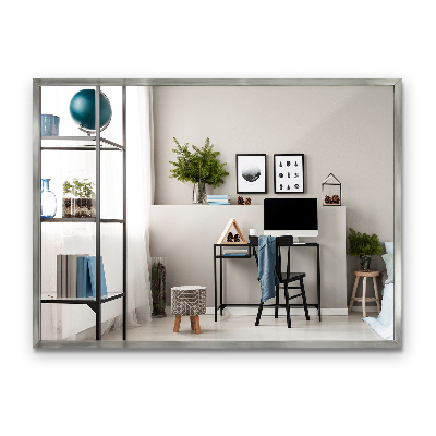 Rektangulär spegel med silverram 70x50 cm