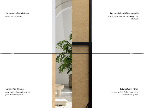 Stående spegel vit 14x61 in