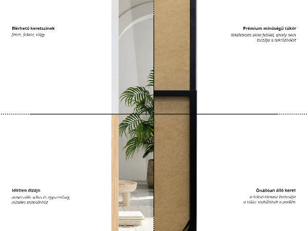 Stående spegel ek 14x61 in