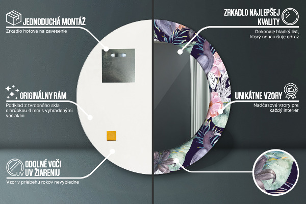 Rund spegel vägg Häger fåglar