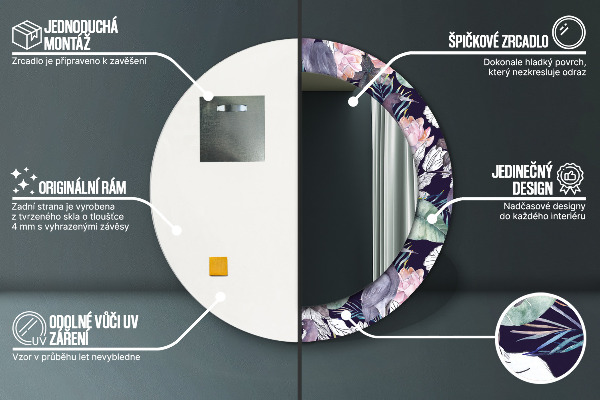 Rund spegel vägg Häger fåglar