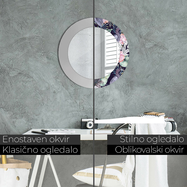 Rund spegel vägg Häger fåglar