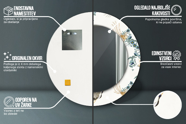 Rund spegel vägg Chinoserie