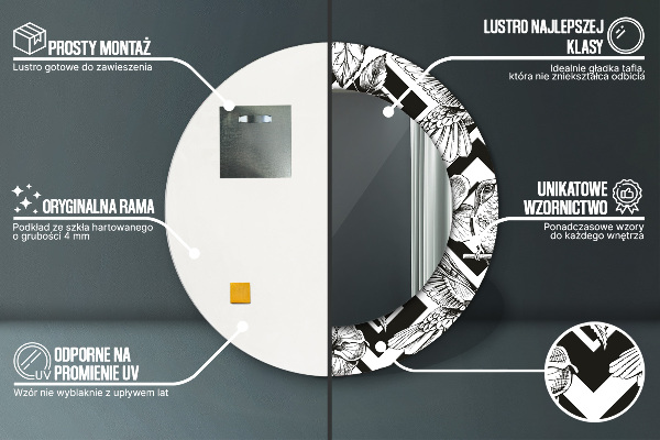 Rund spegel vägg Kolibrier