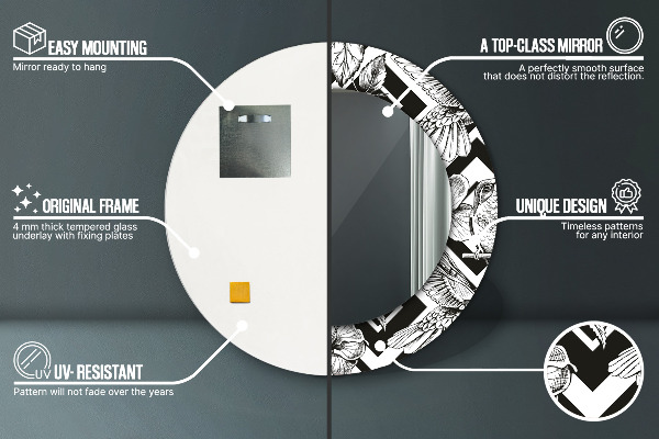 Rund spegel vägg Kolibrier