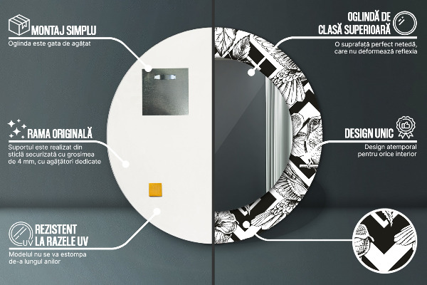 Rund spegel vägg Kolibrier