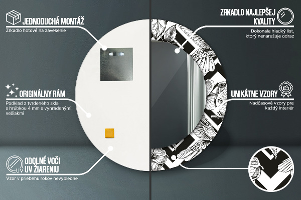 Rund spegel vägg Kolibrier