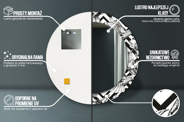 Rund spegel vägg Kolibrier