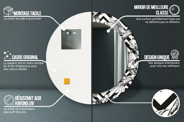 Rund spegel vägg Kolibrier