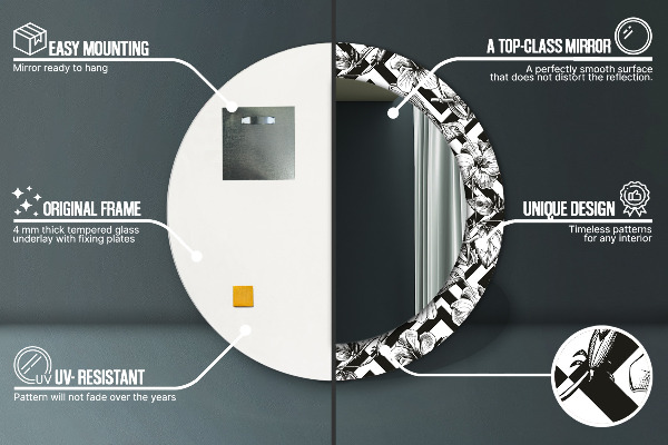 Rund spegel vägg Kolibrier