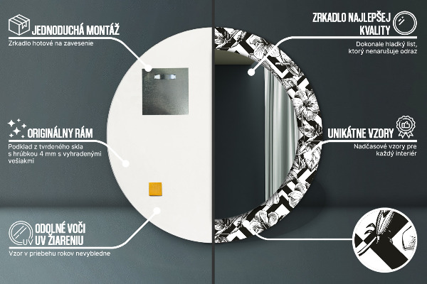 Rund spegel vägg Kolibrier