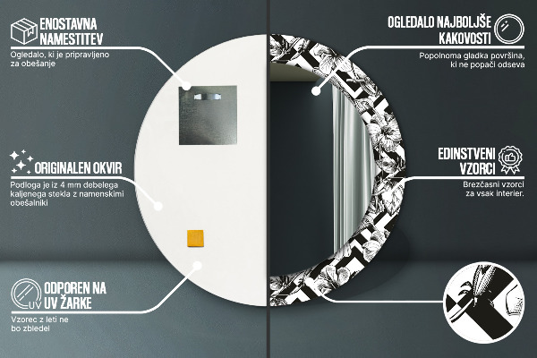 Rund spegel vägg Kolibrier