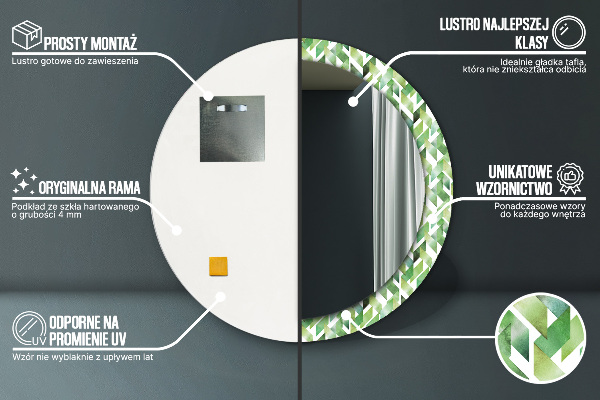 Rund spegel vägg Fiskben