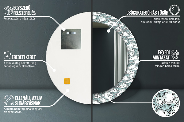 Rund spegel vägg Moln